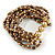 Brown/ Gold Acrylic Bead Multistrand Flex Bracelet - 16cm L (Small) - view 5