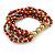 Garnet Red/ Gold Acrylic Bead Multistrand Flex Bracelet - 16cm L (Small) - view 3