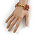 Garnet Red/ Gold Acrylic Bead Multistrand Flex Bracelet - 16cm L (Small) - view 5