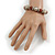 Brown Ceramic and Silver Tone Mirrored Ball Bead with Wire Flex Bracelet - 18cm L - view 2