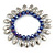 Blue Glass Bead Silver Tone Charm Flex Bracelet - 17cm L
