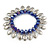 Blue Glass Bead Silver Tone Charm Flex Bracelet - 17cm L - view 4