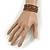 Bronze Brown Acrylic Bead Multistrand Coiled Flex Bracelet - Adjustable - view 2