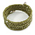 Olive Acrylic Bead Multistrand Coiled Flex Bracelet - Adjustable - view 3