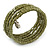 Olive Acrylic Bead Multistrand Coiled Flex Bracelet - Adjustable - view 5