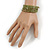 Olive Acrylic Bead Multistrand Coiled Flex Bracelet - Adjustable - view 2