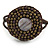 Black/ Bronze Shell Bead, Dome Shape Woven Flex Cuff Bracelet - Adjustable - view 3