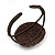 Black/ Bronze Shell Bead, Dome Shape Woven Flex Cuff Bracelet - Adjustable - view 4