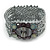 Light Grey Glass Bead and Shell Flex Bracelet - 18cm L - view 3