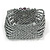 Light Grey Glass Bead and Shell Flex Bracelet - 18cm L - view 6
