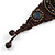 Handmade Bronze/ Black Bead, Shell Brown Cotton Cord Bracelet - For Small Wrists - 15cm Long - view 4