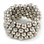 Disco Mirrored Acrylic Bead Coiled Flex Bracelet - Adjustable - view 4