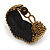 Handmade Boho Style Beaded, Shell Wristband Bracelet (Bronze, Cream) - 15cm L/ 2cm Ext - Small - view 7