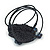 Dark Blue Shell Bead Flower Wired Flex Bracelet - Adjustable - view 4