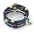 Multistrand Glass, Shell, Faux Pearl Bead Flex Bracelet (Hematite, Purple, Off White) - 17cm L - view 4