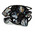 Black Shell Bead Flower Wired Flex Bracelet - Adjustable - view 3