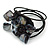 Black Shell Bead Flower Wired Flex Bracelet - Adjustable - view 6