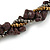 Grey/ Bronze/ Purple Glass Bead and Semiprecious Stone Twisted Strand Bracelet - 19cm L - view 4