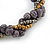 Grey/ Bronze Glass Bead and Semiprecious Stone Twisted Strand Bracelet - 19cm L - view 4