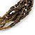 Bronze/ Brown Glass Bead Multistrand Bracelet - 18cm L/ 4cm Ext - view 4