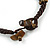 Handmade Semiprecious Stone Bronze Acrylic Bead Brown Cord Bracelet - 16cm L - Small - view 4