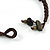 Handmade Semiprecious Stone Bronze Acrylic Bead Brown Cord Bracelet - 16cm L - Small - view 6