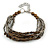 Grey/ Brown Glass Bead Multistrand Bracelet - 18cm L/ 4cm Ext - view 3