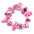 Pink Sea Shell Nugget, Glass Bead Loop Flex Bracelet - 18cm L