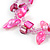 Pink Sea Shell Nugget, Glass Bead Loop Flex Bracelet - 18cm L - view 3