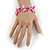 Pink Sea Shell Nugget, Glass Bead Loop Flex Bracelet - 18cm L - view 2