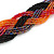 Black/ Orange/ Pink Glass Bead Plaited Bracelet - 17cm L/ 2cm Ext - view 3