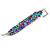 Fancy Multicoloured Glass Plaited Bracelet in Silver Tone - 17cm L/ 5cm Ext - view 4