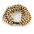 Multistrand Natural/ Brown Wood Bead Flex Bracelet - 17cm L - view 2