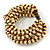 Multistrand Natural/ Brown Wood Bead Flex Bracelet - 17cm L - view 6