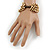 Multistrand Natural/ Brown Wood Bead Flex Bracelet - 17cm L - view 4