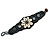 Handmade Boho Style Beaded, Shell Wristband Bracelet (Black, Grey, White) - 16cm L/ 2cm Ext - view 6