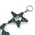 Peacock Glass Bead Star Bracelet In Silver Tone - 18cm Long - view 4