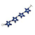 Blue Glass Bead Star Bracelet In Silver Tone - 18cm Long - view 3