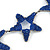 Blue Glass Bead Star Bracelet In Silver Tone - 18cm Long - view 4