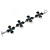 Peacock Glass Bead Floral Bracelet With T-Bar Closure In Silver Tone - 18cm Length - view 3