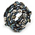 Stylish Glass Bead, Metal Ball, Sea Shell Nugget Flex Coiled Bracelet ( Hematite, Silver, Dark Grey) - Adjustable - view 1