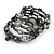 Stylish Glass Bead, Metal Ball, Sea Shell Nugget Flex Coiled Bracelet ( Hematite, Silver, Dark Grey) - Adjustable - view 4
