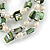 3 Strand Freshwater Pearl, Green Shell Nugget Flex Bracelet - 20cm L - view 4