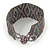 Handmade Geometric Glass Bead Bracelet (Grey/ Purple) - 17cm L - view 6