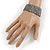Handmade Geometric Glass Bead Bracelet (Grey/ Purple) - 17cm L - view 2