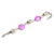 Silver Tone Wired Balls and Fuchsia Sea Shell Beads Bracelet - 21cm L/ 3cm Ext - view 3