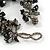 Black/ Grey Stone, Glass, Shell Cluster Bead Bracelet - 17cm L - view 5