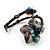Multicoloured Shell Floral Flex Wire Bracelet - Adjustable - view 4