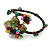 Multicoloured Shell Floral Flex Wire Bracelet - Adjustable - view 3