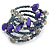 Grey Glass Bead Purple Glass Nugget Multistrand Coiled Flex Bracelet - Adjustable - view 5